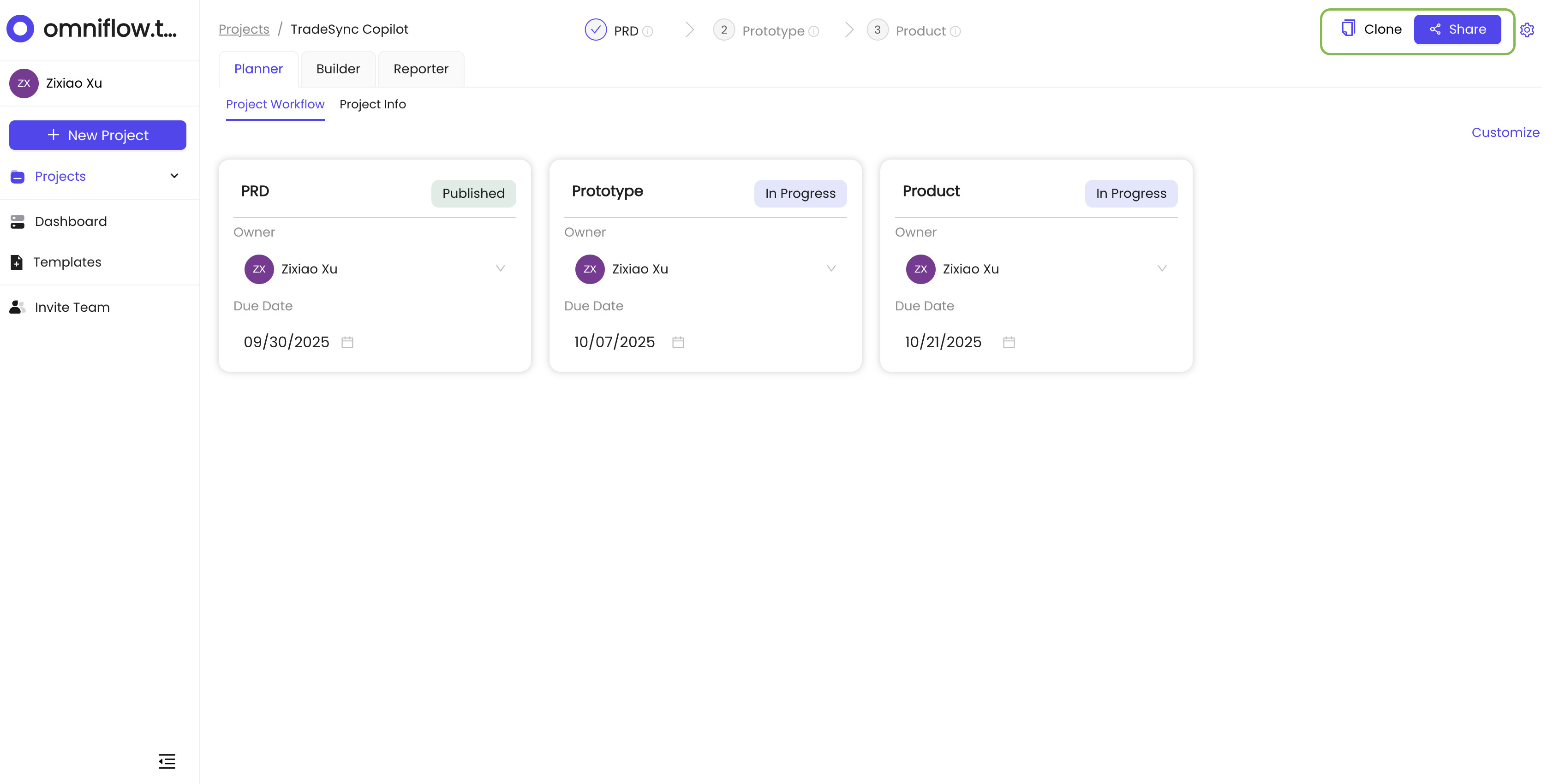 Project Cloning and Sharing