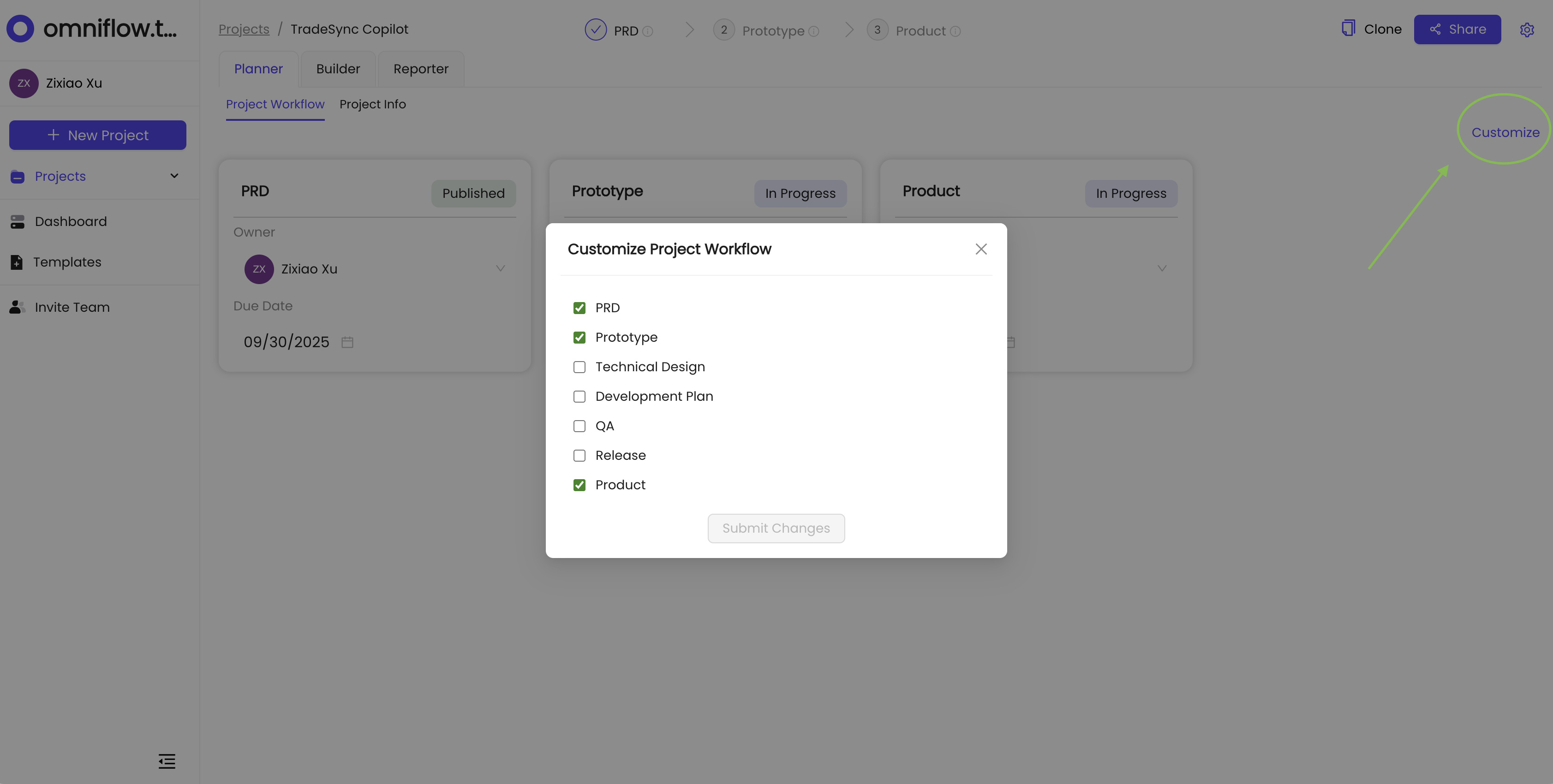 Customize Project Workflow