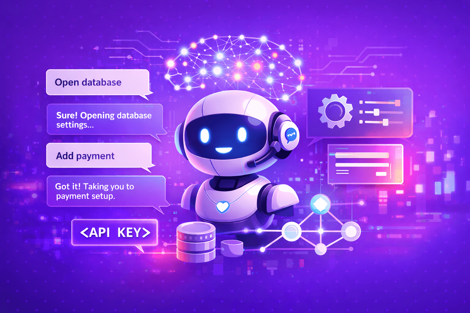 Image representing an AI chatbot that understands multiple AI models and can be used for switching tools, finding settings, and enhances product creation