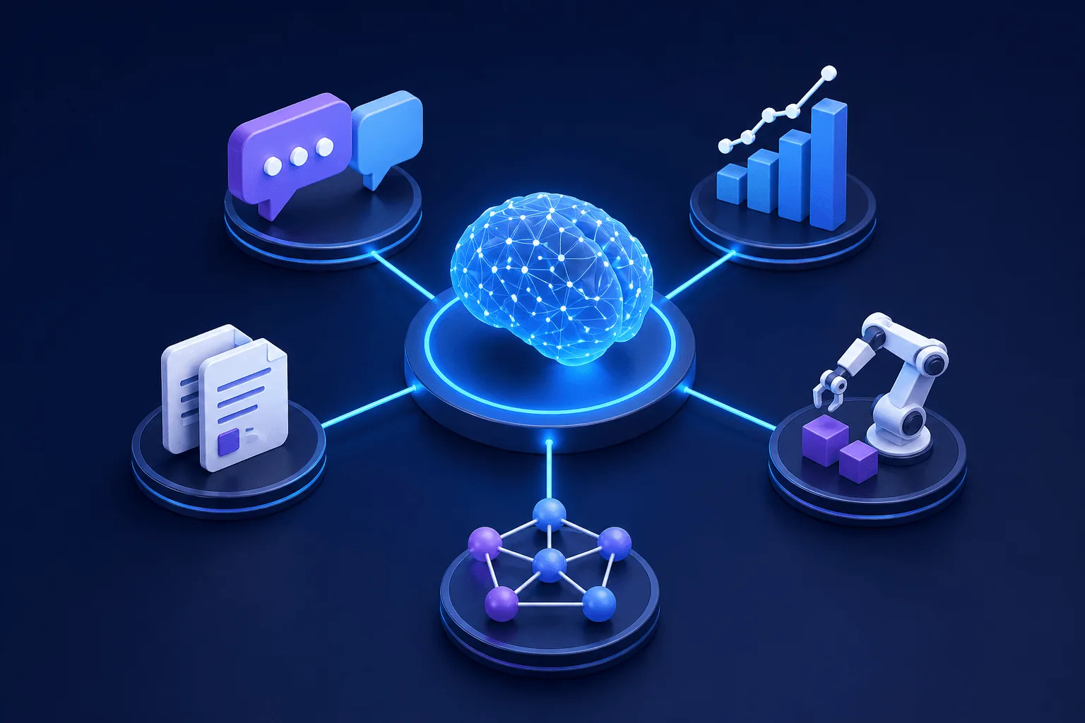 Image representing how to choose the right AI capabilities for SaaS AI initiatives and AI developers with AI expertise