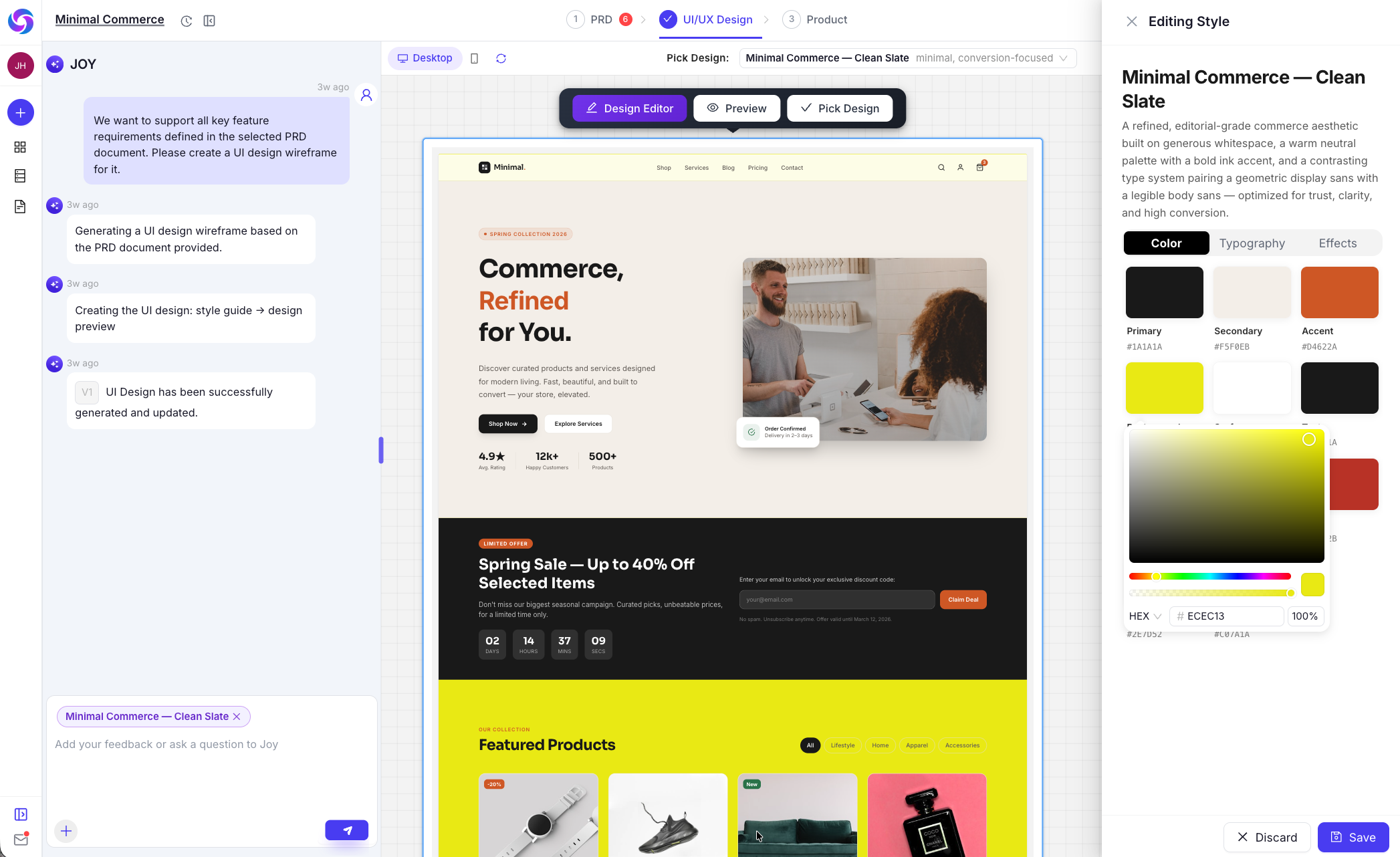 Generate UI/UX Design