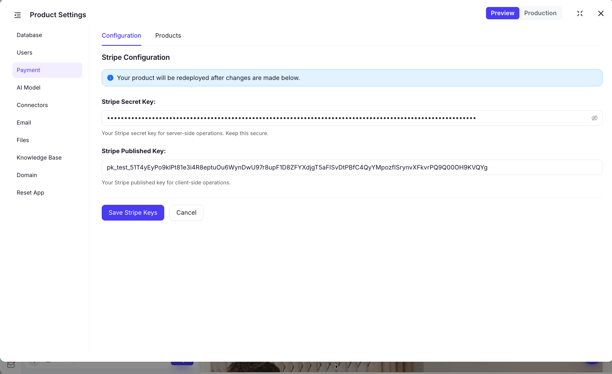 Stripe Config