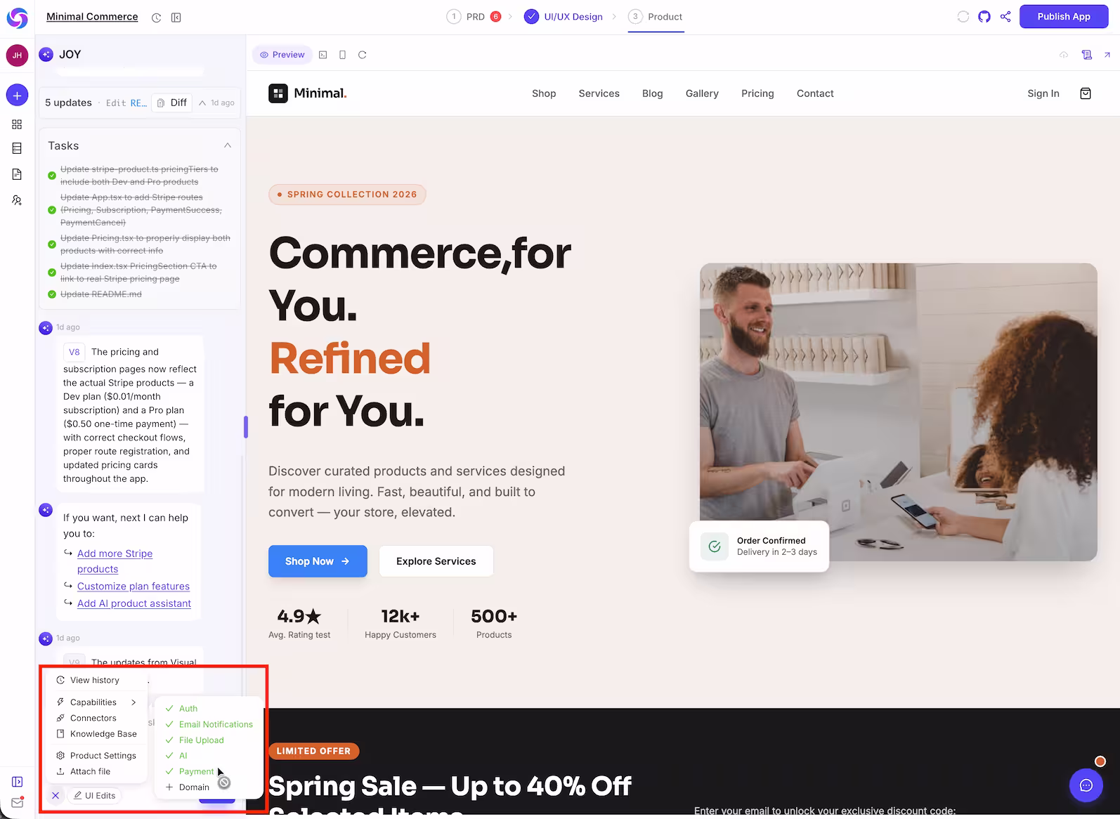 Enable payment capability