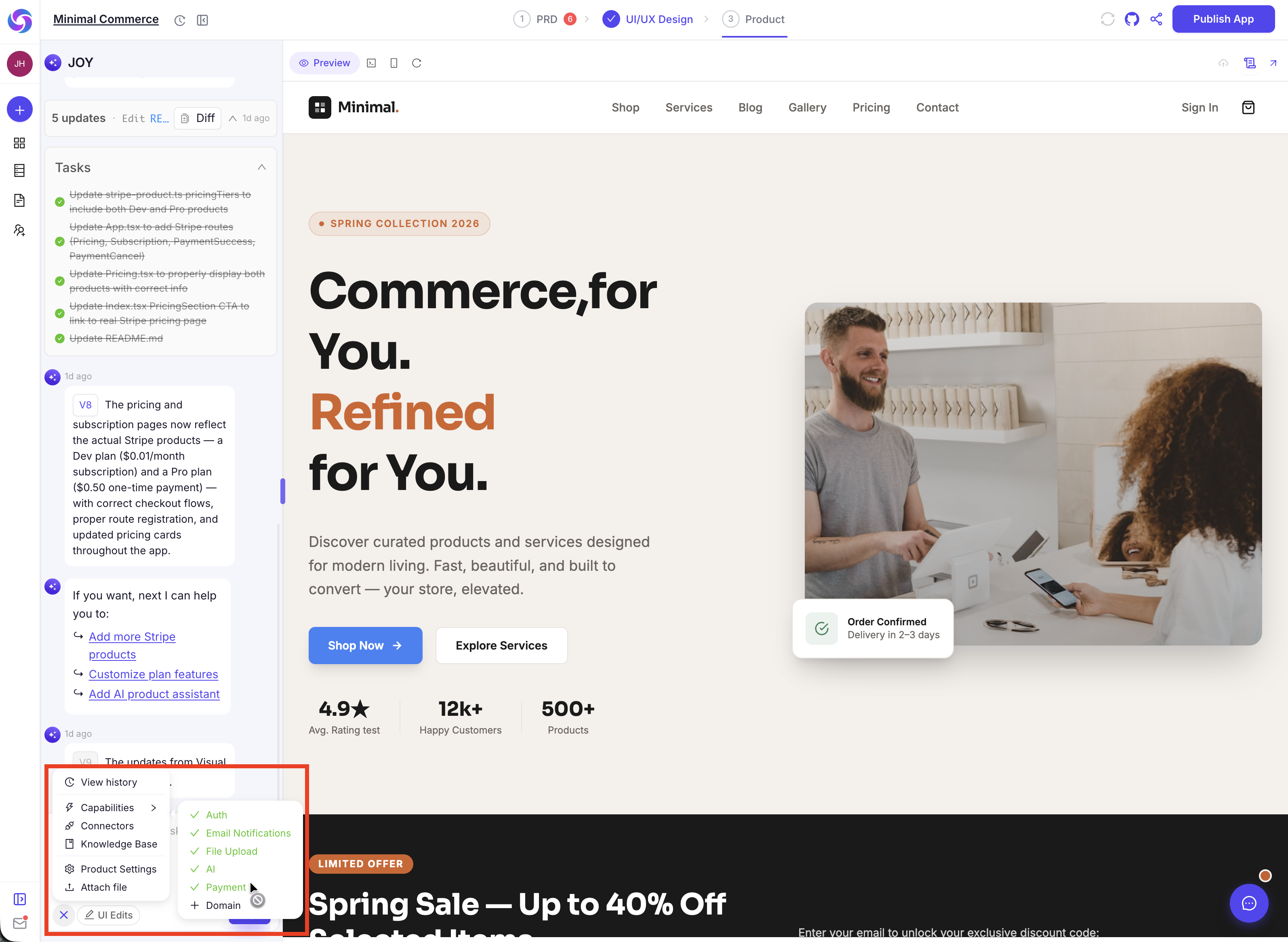Enable payment capability