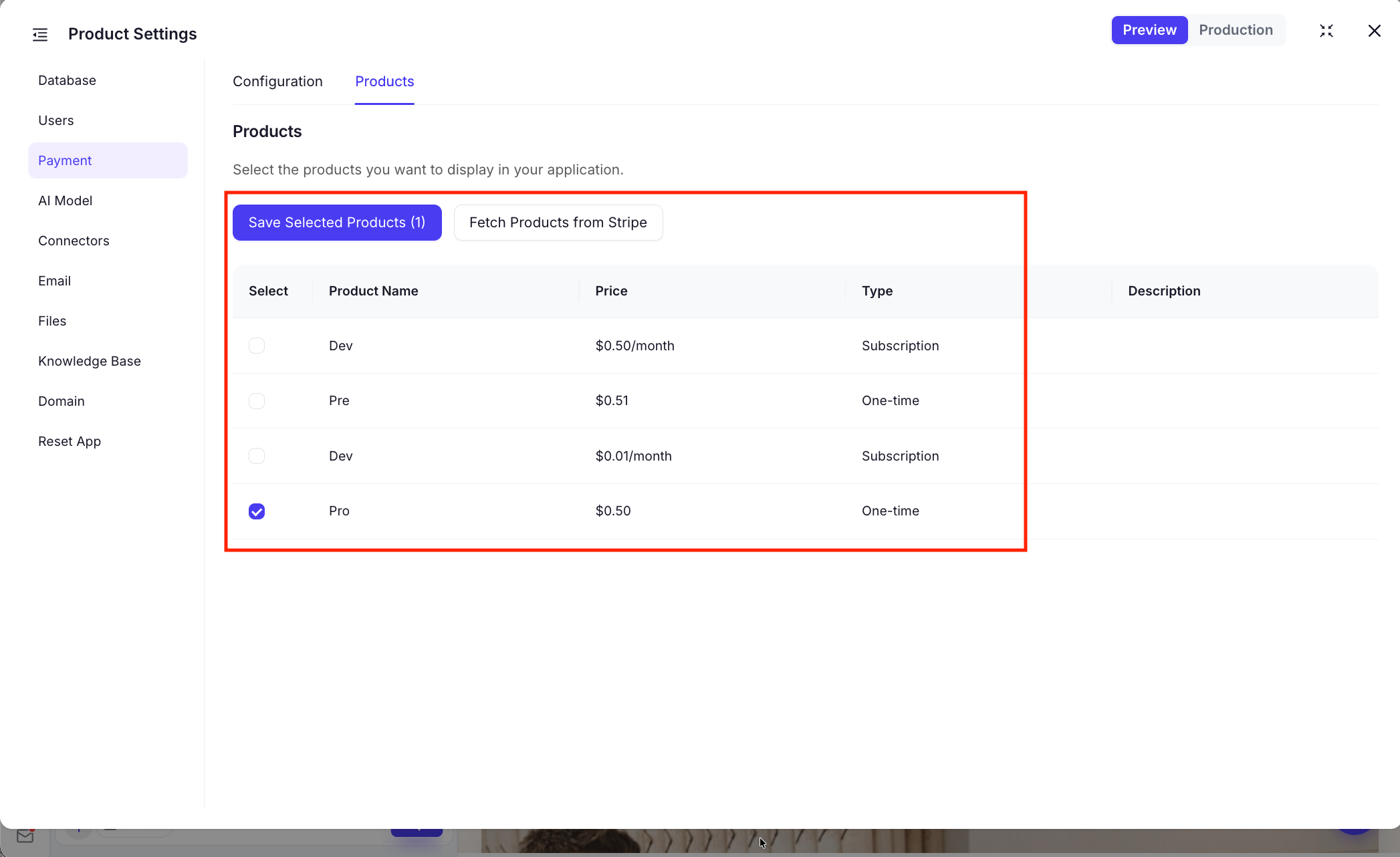 Stripe Config